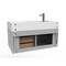 Castello Usa Amazon 36" Wall Mounted Gray Vanity With White Top And Gold Handles CB-MC-36G-GLD-2056L-WH - alternate 5